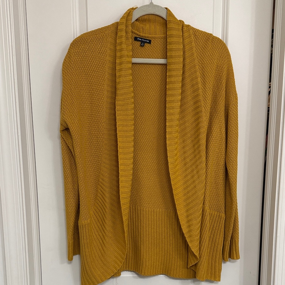 Pink Clover Golden Open Front Cardigan